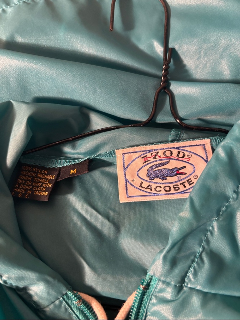Vintage Lacoste Teal Blue Windbreaker Pullover Jacket - Picture 2 of 3